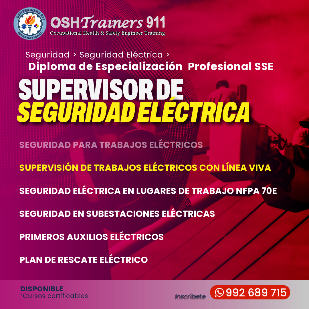Diploma de Especialización SSE : Supervisor de Seguridad eléctrica 
